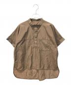 TRUNK HIROKO KOSHINOトランク ヒロコ コシノ）の古着「テールロングヘムパンチングデザインシャツ　RSBHW-02430」｜ブラウン