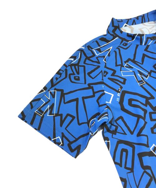 TRUNK HIROKO KOSHINO（トランク ヒロコ コシノ）TRUNK HIROKO KOSHINO (トランク ヒロコ コシノ) ラインリブアクセントロゴワンピース　RSPHW-11490 ブルー サイズ:38の古着・服飾アイテム