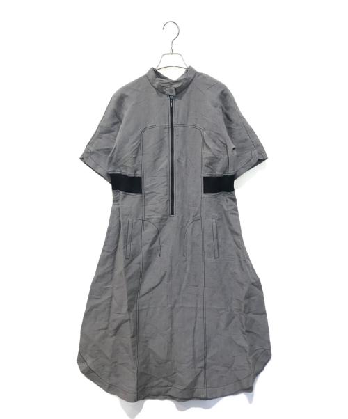 TRUNK HIROKO KOSHINO（トランク ヒロコ コシノ）TRUNK HIROKO KOSHINO (トランク ヒロコ コシノ) コットンリネンワッシャーワンピース グレー サイズ:38の古着・服飾アイテム