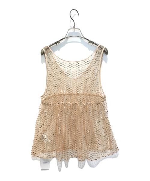 SLOBE IENA（スローブ イエナ）SLOBE IENA (スローブ イエナ) チュールスパンコールブラウス ベージュ サイズ:FREE 未使用品の古着・服飾アイテム