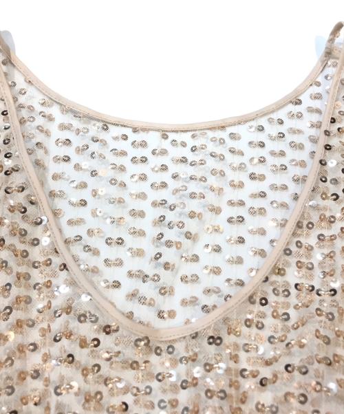 SLOBE IENA（スローブ イエナ）SLOBE IENA (スローブ イエナ) チュールスパンコールブラウス ベージュ サイズ:FREE 未使用品の古着・服飾アイテム