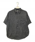 STEVEN ALANスティーブンアラン）の古着「LNN/TCH BAND COLLAR SHIRT-BOLD」｜ブラック