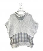 EMPORIO ARMANIエンポリオアルマーニ）の古着「切替ニット　3K2MY1 b2M97Z」｜ブルー