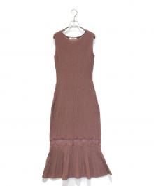 HER LIP TO（ハーリップトゥ）の古着「Mermaid Lace Knit Dress」｜ピンク