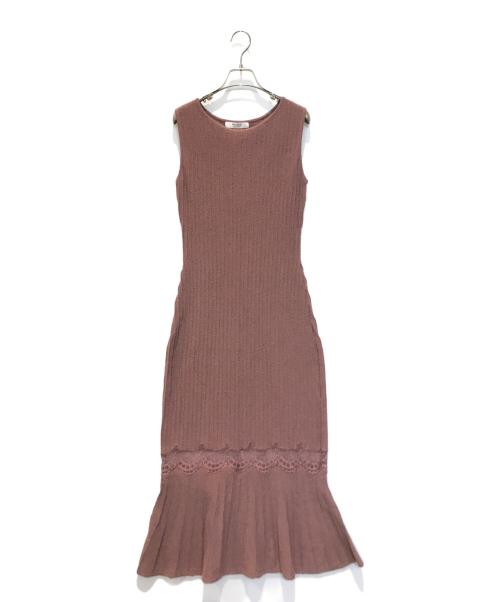 HER LIP TO（ハーリップトゥ）Her lip to (ハーリップトゥ) Mermaid Lace Knit Dress ピンク サイズ:Sの古着・服飾アイテム