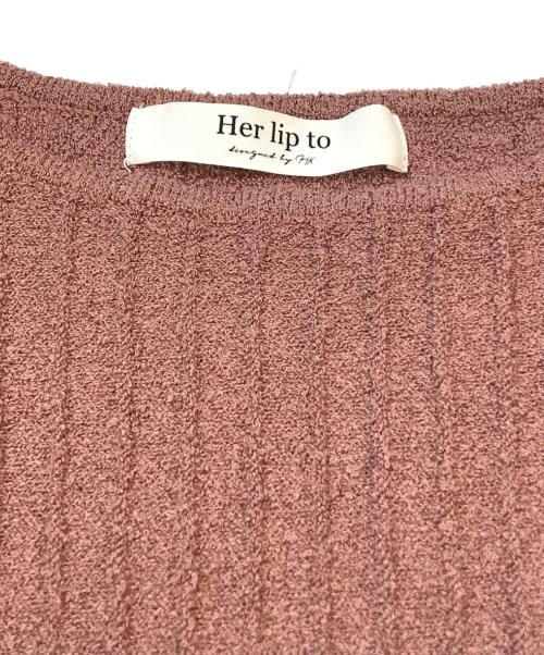 HER LIP TO（ハーリップトゥ）Her lip to (ハーリップトゥ) Mermaid Lace Knit Dress ピンク サイズ:Sの古着・服飾アイテム