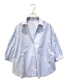 FRAMeWORK（フレームワーク）の古着「スキッパーブラウス　22050220303020」｜スカイブルー