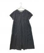 RAY BEAMSレイ ビームス）の古着「麻混 バックタック キーネック ワンピース　61260801199」｜ブラック