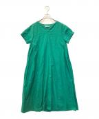 RAY BEAMSレイ ビームス）の古着「麻混 バックタック キーネック ワンピース　61260801199」｜グリーン