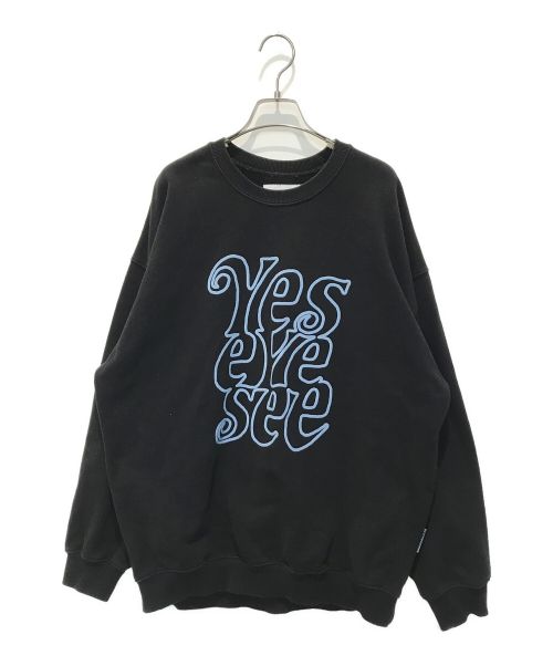 YESEYESEE（イエスアイシー）YESEYESEE (イエスアイシー) プリントスウェット ブラック サイズ:Mの古着・服飾アイテム