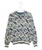 TOWN CRAFTタウンクラフト）の古着「総柄ニット」｜マルチカラー