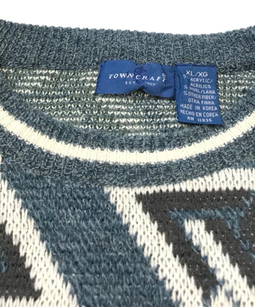 TOWN CRAFT（タウンクラフト）TOWN CRAFT (タウンクラフト) 総柄ニット マルチカラー サイズ:XLの古着・服飾アイテム