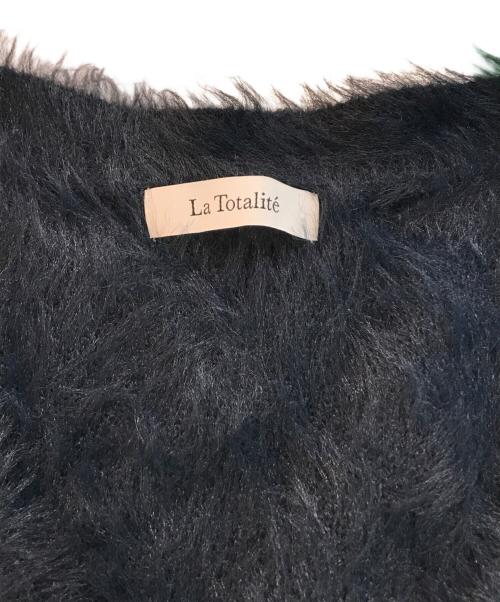 La TOTALITE（ラ ト―タリテ）La TOTALITE (ラ ト―タリテ) シャギーVネックカーディガン　24080140713030 ネイビー サイズ:表記無しの古着・服飾アイテム