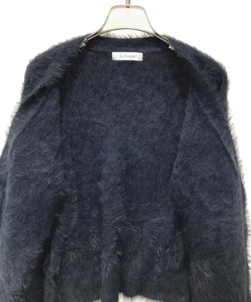 La TOTALITE（ラ ト―タリテ）La TOTALITE (ラ ト―タリテ) シャギーVネックカーディガン　24080140713030 ネイビー サイズ:表記無しの古着・服飾アイテム