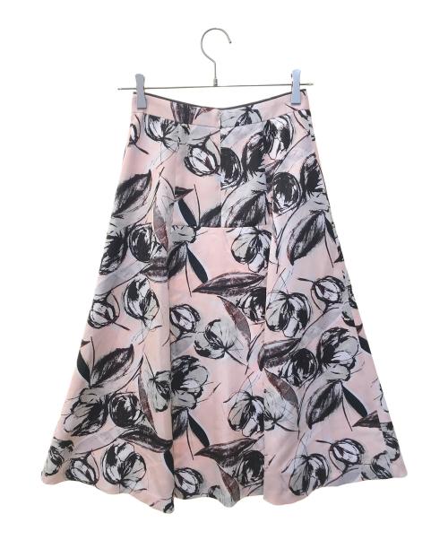 ANAYI（アナイ）ANAYI (アナイ) ドローイングフラワープリントフレアスカート　102417-11-150-13-360 ピンク サイズ:36の古着・服飾アイテム