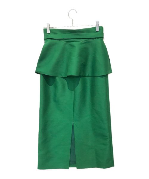 Loulou Willoughby（ルルウィルビー）Loulou Willoughby (ルルウィルビー) ペプラム付きタイトスカート　212220-11-040-71-020 グリーン サイズ:2の古着・服飾アイテム