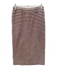 journal standard luxe（ジャーナルスタンダード ラックス）の古着「ボーダードライボーダータイトスカート　22070440002010」｜ブラウン