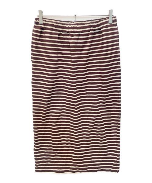 journal standard luxe（ジャーナルスタンダード ラックス）JOURNAL STANDARD LUXE (ジャーナルスタンダード ラックス) ボーダードライボーダータイトスカート　22070440002010 ブラウン サイズ:表記無しの古着・服飾アイテム