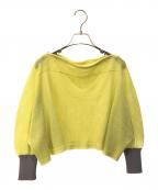 TRUNK HIROKO KOSHINOトランク ヒロコ コシノ）の古着「【2WAY】メッシュニットボレロ/日本製/洗える　RSSGW13360」｜グレー×イエロー