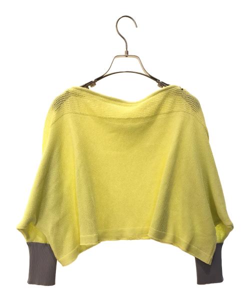 TRUNK HIROKO KOSHINO（トランク ヒロコ コシノ）TRUNK HIROKO KOSHINO (トランク ヒロコ コシノ) 【2WAY】メッシュニットボレロ/日本製/洗える　RSSGW13360 グレー×イエロー サイズ:38の古着・服飾アイテム