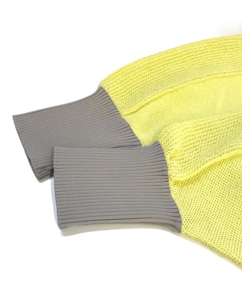 TRUNK HIROKO KOSHINO（トランク ヒロコ コシノ）TRUNK HIROKO KOSHINO (トランク ヒロコ コシノ) 【2WAY】メッシュニットボレロ/日本製/洗える　RSSGW13360 グレー×イエロー サイズ:38の古着・服飾アイテム