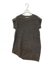 TRUNK HIROKO KOSHINO（トランク ヒロコ コシノ）の古着「ノースリーブニットプルオーバー/洗える　RSFJW10330」｜ブラウン