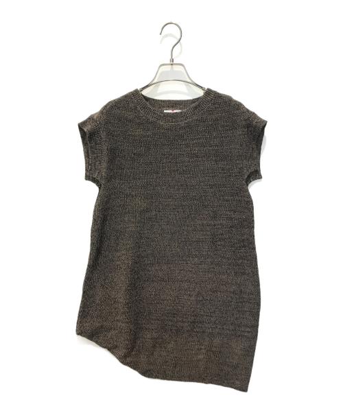 TRUNK HIROKO KOSHINO（トランク ヒロコ コシノ）TRUNK HIROKO KOSHINO (トランク ヒロコ コシノ) ノースリーブニットプルオーバー/洗える　RSFJW10330 ブラウン サイズ:40 未使用品の古着・服飾アイテム