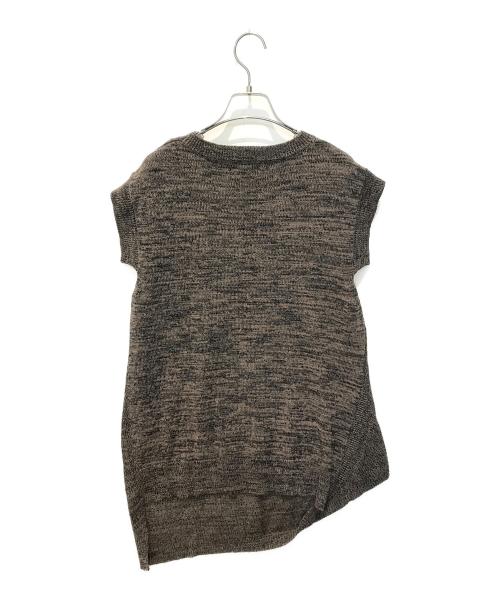 TRUNK HIROKO KOSHINO（トランク ヒロコ コシノ）TRUNK HIROKO KOSHINO (トランク ヒロコ コシノ) ノースリーブニットプルオーバー/洗える　RSFJW10330 ブラウン サイズ:40 未使用品の古着・服飾アイテム