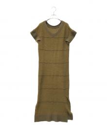 pinue（ピヌエ）の古着「ノースリーブニットワンピース　23S2-POP14」｜グリーン