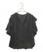 JOURNAL STANDARDジャーナルスタンダード）の古着「ソフトクロスフリルスリーブブラウス　24051400702120」｜ブラック