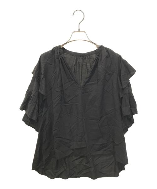 JOURNAL STANDARD（ジャーナルスタンダード）JOURNAL STANDARD (ジャーナルスタンダード) ソフトクロスフリルスリーブブラウス　24051400702120 ブラック サイズ:表記無しの古着・服飾アイテム