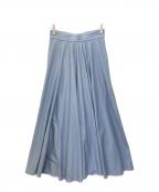 ESTNATIONエストネーション）の古着「タイプライターストライプフレアスカート　21-109-09-040416」｜ブルー