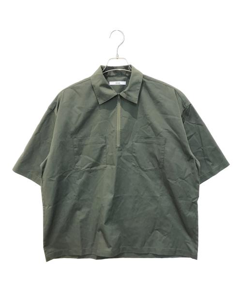 JOURNAL STANDARD relume（ジャーナルスタンダード レリューム）JOURNAL STANDARD relume (ジャーナルスタンダード レリューム) ツイルハーフZIPワークシャツ　24051464502010 グリーン サイズ:Mの古着・服飾アイテム