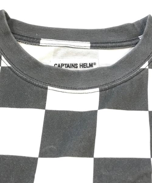 CAPTAINS HELM（キャプテンズヘルム）CAPTAINS HELM (キャプテンズヘルム) 2TONE RELAX LOGOポケットTシャツ ホワイト×ブラック サイズ:MEDIUMの古着・服飾アイテム