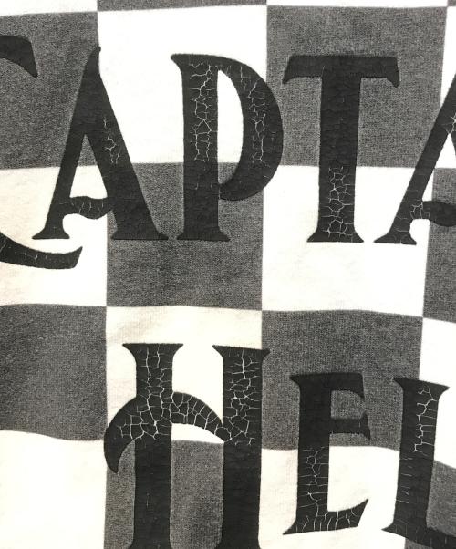 CAPTAINS HELM（キャプテンズヘルム）CAPTAINS HELM (キャプテンズヘルム) 2TONE RELAX LOGOポケットTシャツ ホワイト×ブラック サイズ:MEDIUMの古着・服飾アイテム
