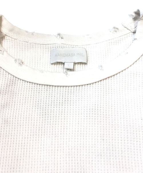 KANEMASA PHIL.（カネマサフィル）KANEMASA PHIL. (カネマサフィル) 18G HEAVY WAIGHT WAFFLE TEE　KM24S-019 ホワイト サイズ:Lの古着・服飾アイテム