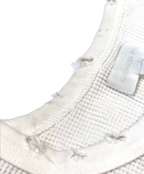 KANEMASA PHIL.（カネマサフィル）KANEMASA PHIL. (カネマサフィル) 18G HEAVY WAIGHT WAFFLE TEE　KM24S-019 ホワイト サイズ:Lの古着・服飾アイテム