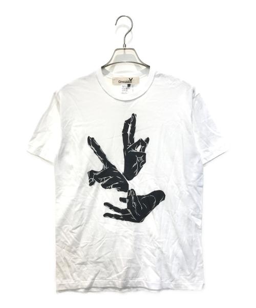 GROUND Y（グラウンドワイ）GROUND Y (グラウンドワイ) 呪術廻戦 (ジュジュツカイセン) GOJO'S HANDS Tシャツ　GN-T51-054 ホワイト サイズ:3の古着・服飾アイテム