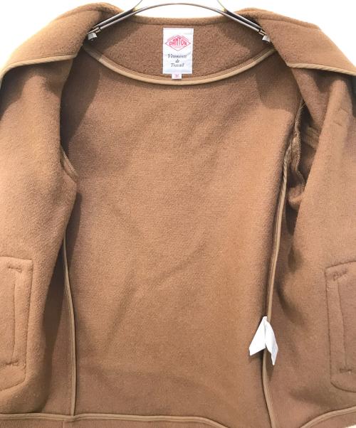 DANTON（ダントン）DANTON (ダントン) WOOL MOSSER ノーカラージャケット　JD8903 WON ブラウン サイズ:36の古着・服飾アイテム
