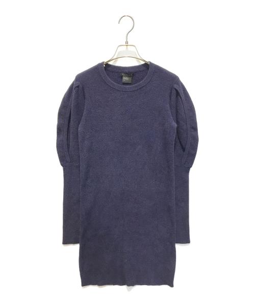 ARMANI EXCHANGE（アルマーニ エクスチェンジ）ARMANI EXCHANGE (アルマーニ エクスチェンジ) ボリュームスリーブニットワンピース	6ZYA1G ネイビー サイズ:S 未使用品の古着・服飾アイテム