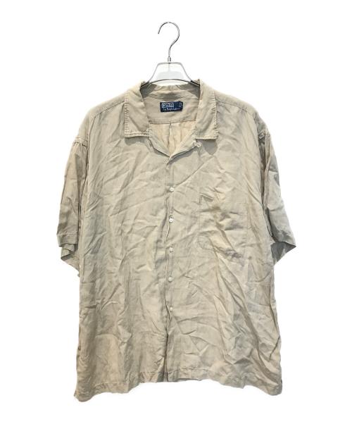 POLO RALPH LAUREN（ポロ・ラルフローレン）POLO RALPH LAUREN (ポロ・ラルフローレン) 裾ポニーリネンシルクシャツ ベージュ サイズ:3XBの古着・服飾アイテム