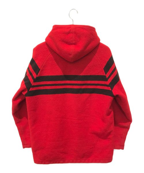 WOOLRICH（ウールリッチ）WOOLRICH (ウールリッチ) メルトンフーデッドボーダージャケット レッド サイズ:Lの古着・服飾アイテム