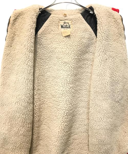 WOOLRICH（ウールリッチ）WOOLRICH (ウールリッチ) メルトンフーデッドボーダージャケット レッド サイズ:Lの古着・服飾アイテム