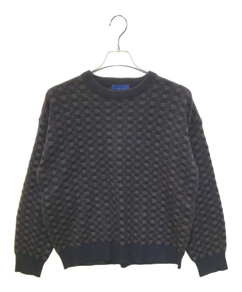 TOWN CRAFT（タウンクラフト）TOWN CRAFT (タウンクラフト) 総柄ニット ブラック サイズ:LARGEの古着・服飾アイテム