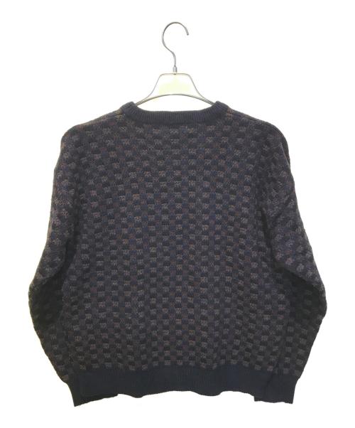 TOWN CRAFT（タウンクラフト）TOWN CRAFT (タウンクラフト) 総柄ニット ブラック サイズ:LARGEの古着・服飾アイテム