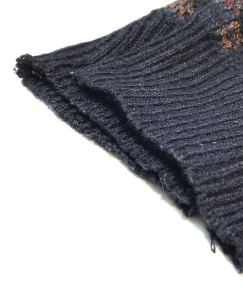 TOWN CRAFT（タウンクラフト）TOWN CRAFT (タウンクラフト) 総柄ニット ブラック サイズ:LARGEの古着・服飾アイテム