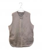 QTUMEクチューム）の古着「Fack muton middle gilet　482-24501」｜ベージュ