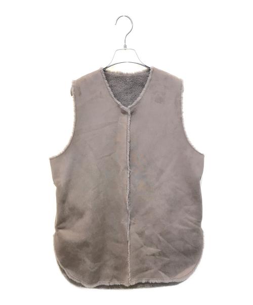 QTUME（クチューム）QTUME (クチューム) Fack muton middle gilet　482-24501 ベージュ サイズ:38の古着・服飾アイテム