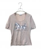 CELINEセリーヌ）の古着「サルキーロゴTシャツ」｜ベージュ