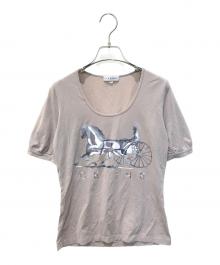 CELINE（セリーヌ）の古着「サルキーロゴTシャツ」｜ベージュ